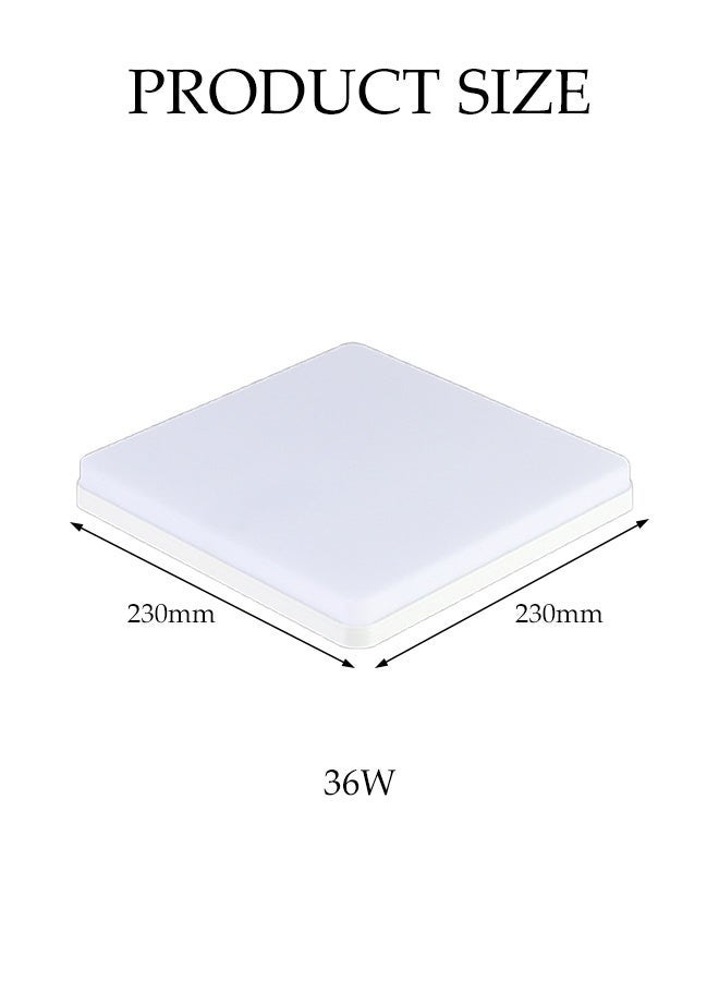 DUNISO Modern LED Ceiling Light, Non-Dimmable,Flush Mount 36W Square LED Ceiling Lamp without Flicker for Kitchen, Bathroom, Hallway, 6500K - Image 2